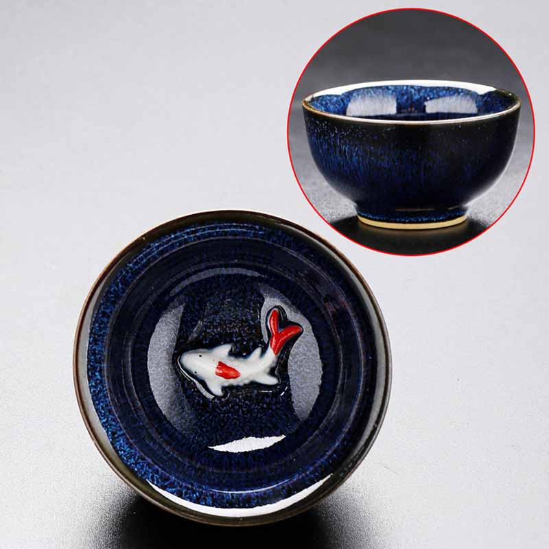 Small Koi Fish Kiln Change Jianzhan Ceramic Tea Cup 60ml