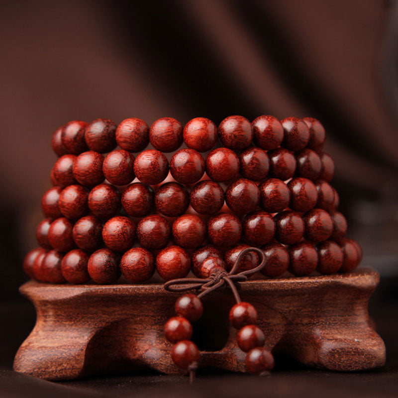 8mm Red Sandalwood 108 Beads Wood Mala Bracelet