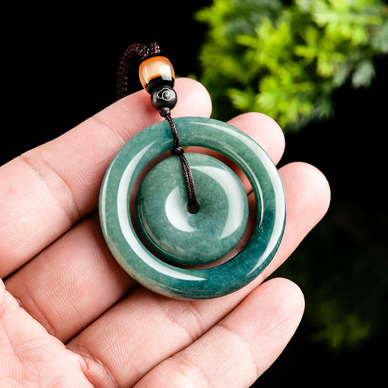 Jade Peace Buckle Necklace | Luck & Prosperity Pendant