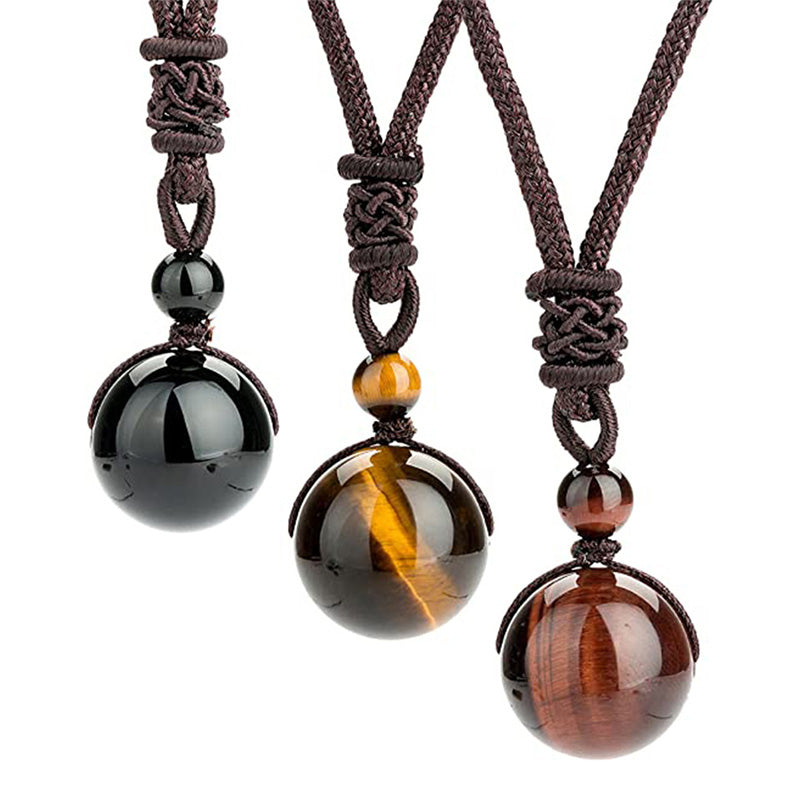 16mm Tiger Eye Protection Necklace for Courage and Balance