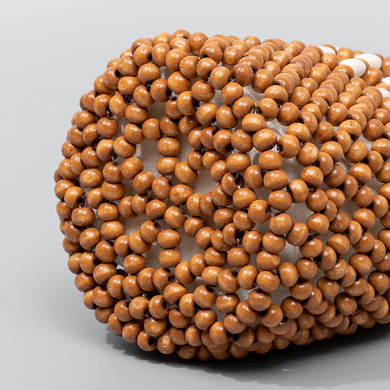 Wooden Beads Bucket Bag 12cm for Spiritual Jewelry