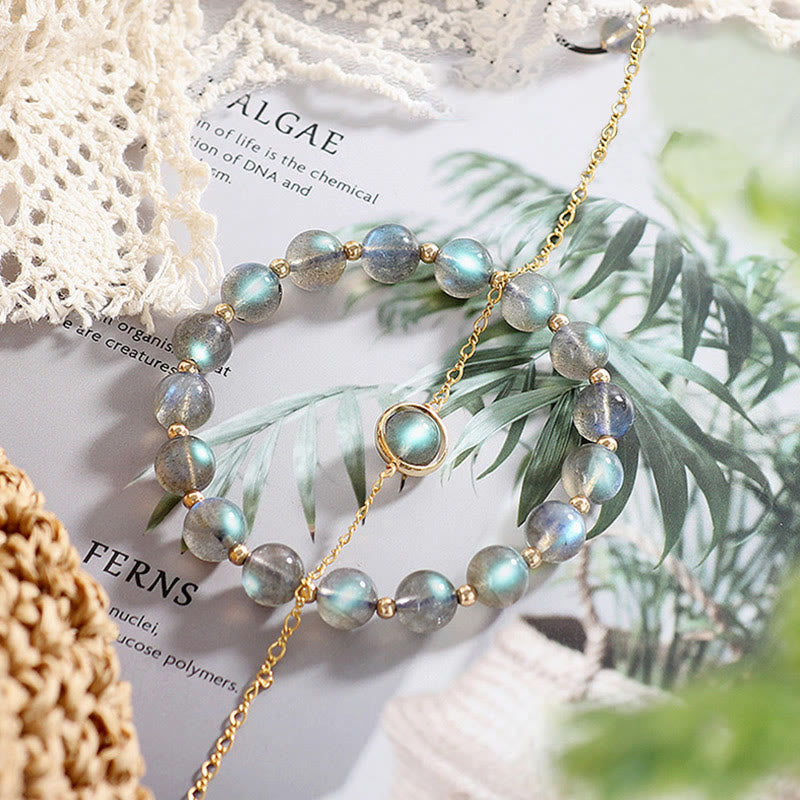 Moonstone Love Bracelet 14k Gold Plated Healing Jewelry