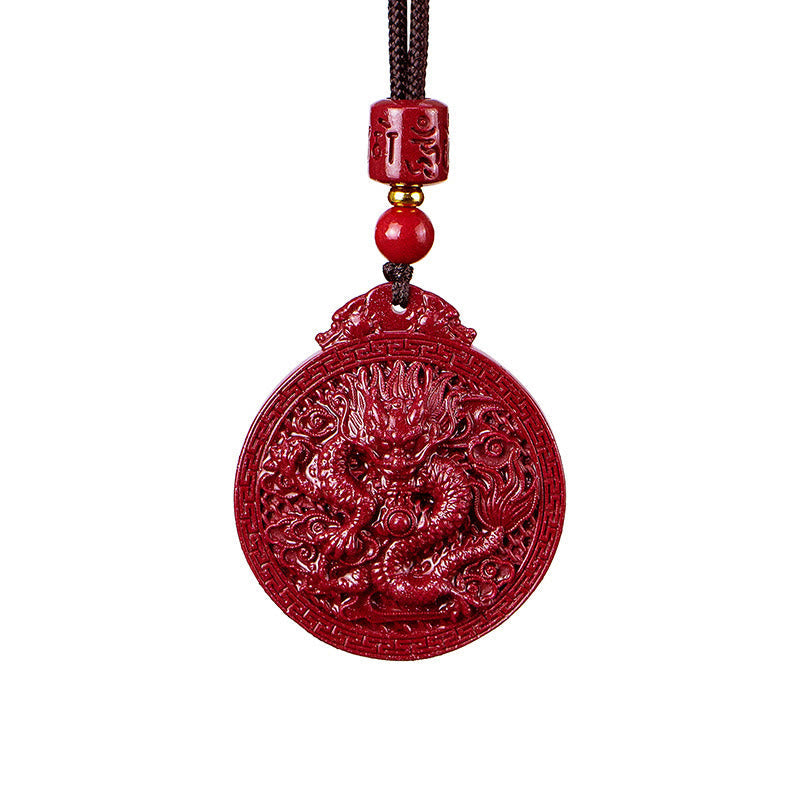 Year of the Dragon Cinnabar Protection Necklace Pendant