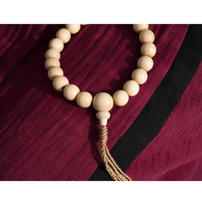 Unisex Abelia Biflora Wood Wrist Mala Bracelet 10mm