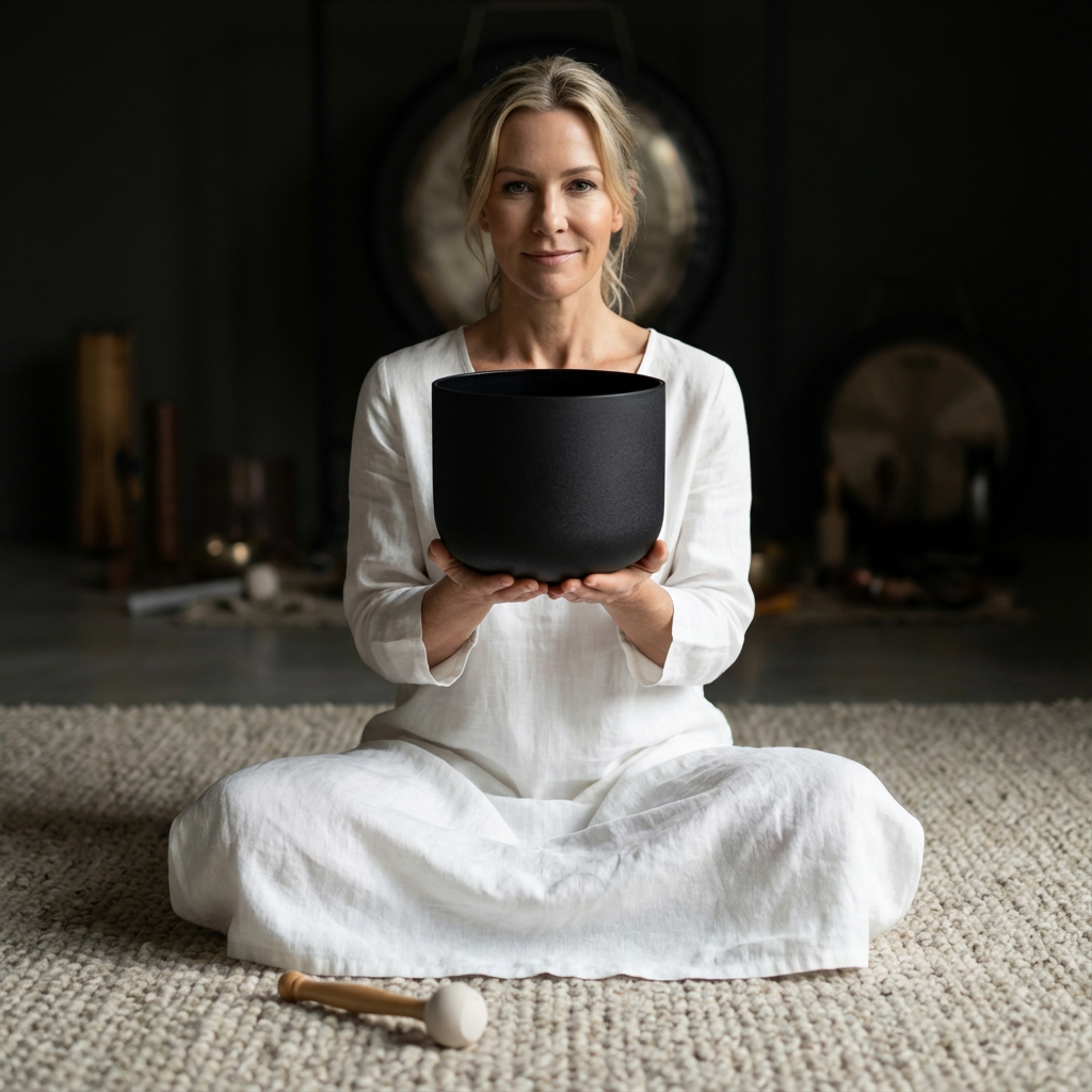 528Hz C Note Black Crystal Singing Bowl