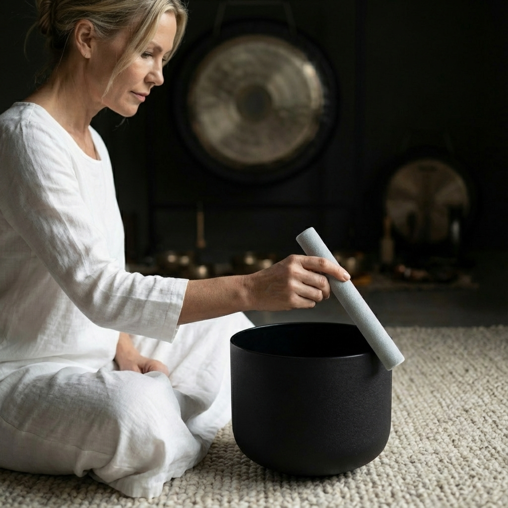 528Hz C Note Black Crystal Singing Bowl