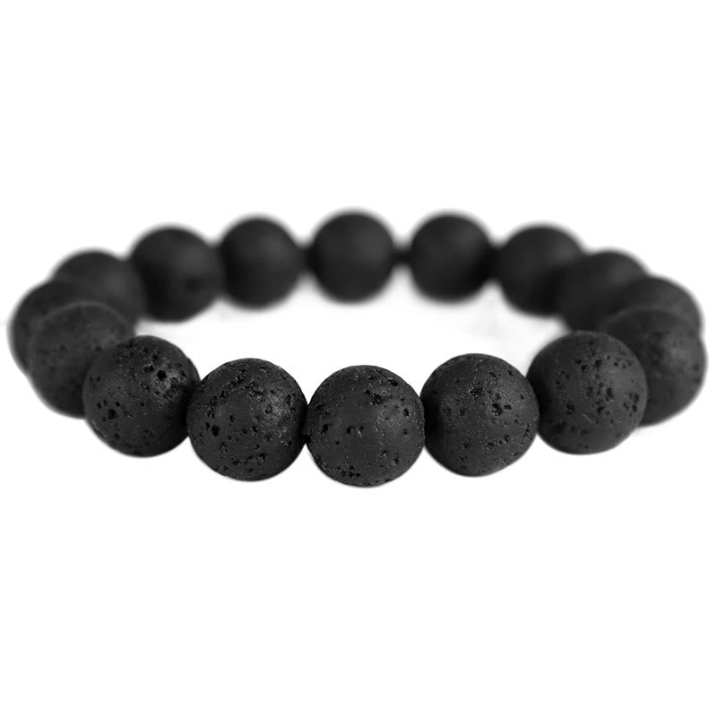 Unisex Tiger Eye Lava Rock Healing Bracelet 10mm Beads