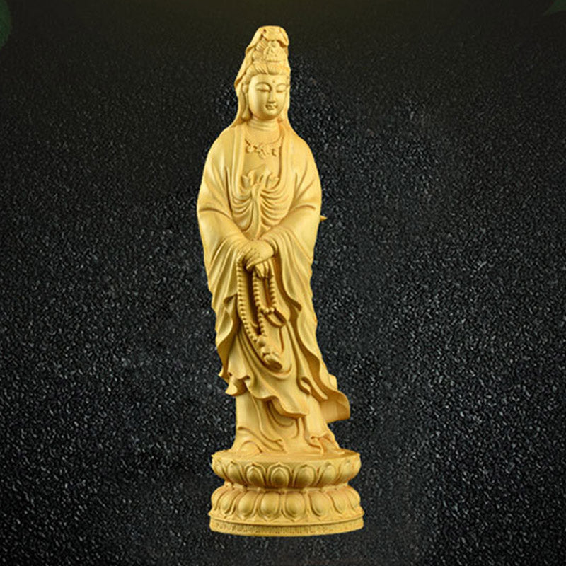 Avalokitesvara Boxwood Zen Blessing Home Decoration