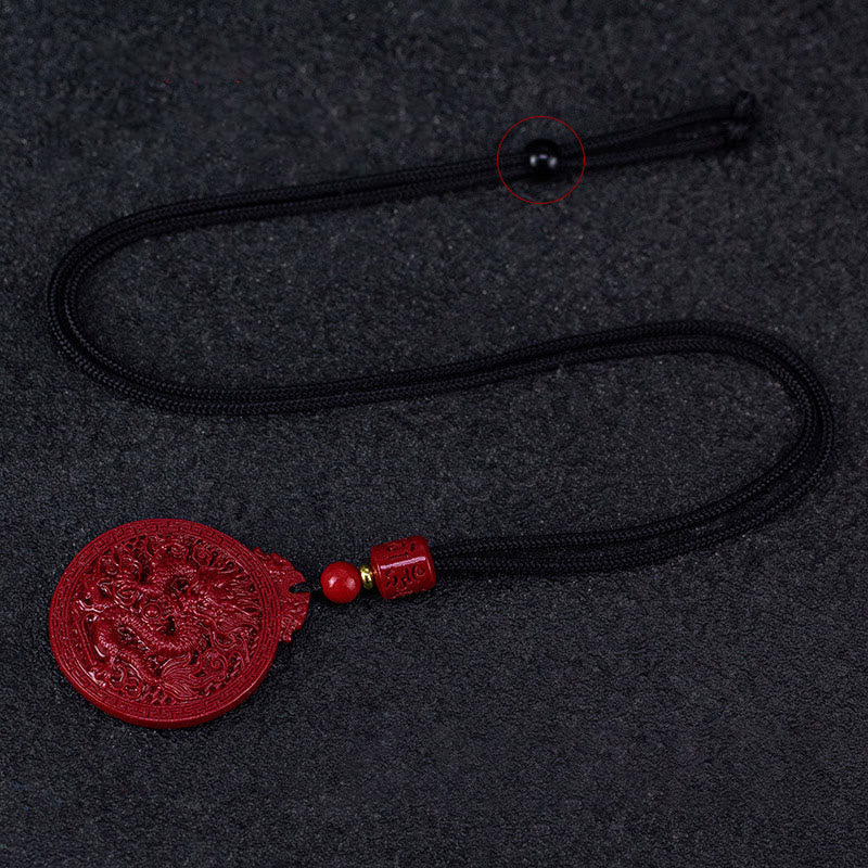 Year of the Dragon Cinnabar Protection Necklace Pendant
