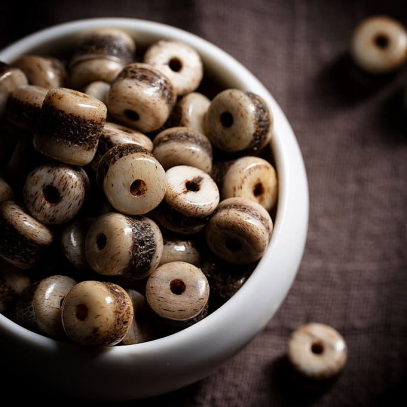 Unisex 108 Bead Tibetan Yak Bone Strength Bracelet
