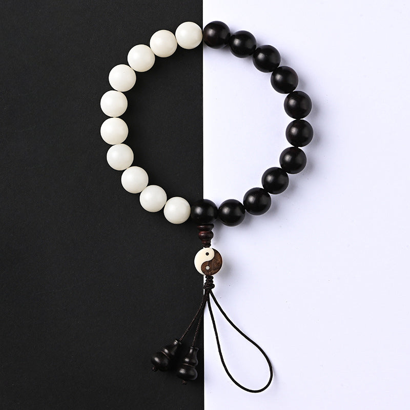 12mm Ebony Yin Yang Meditation & Protection Bracelet