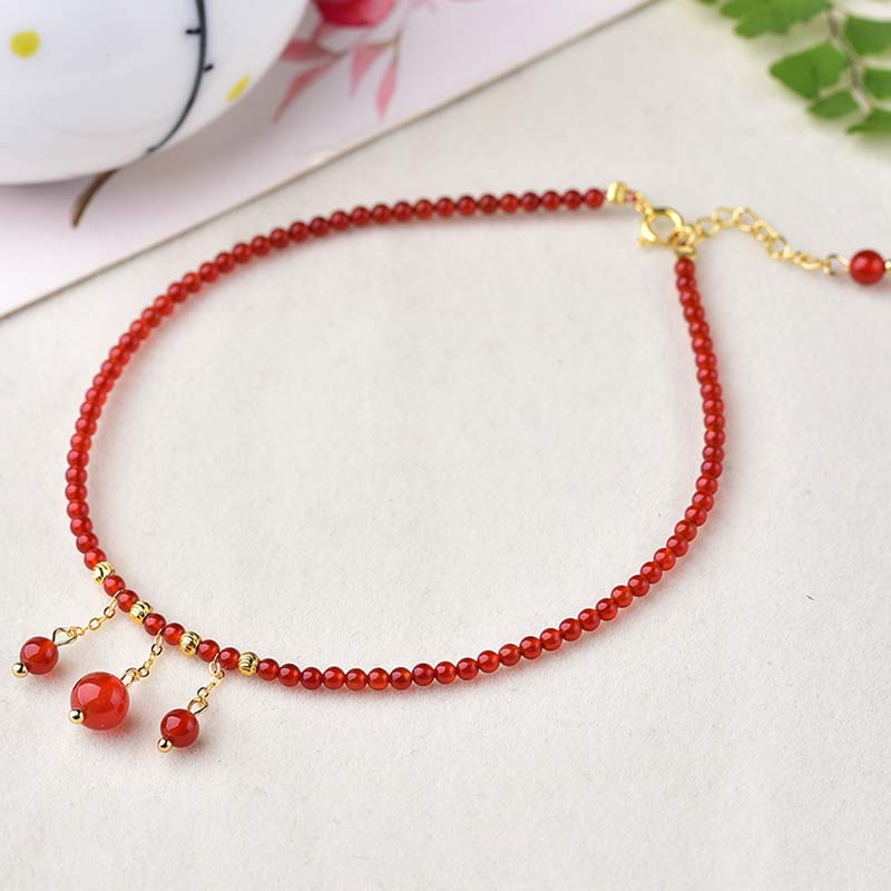 Red Agate Confidence Calm Anklet for Inner Peace