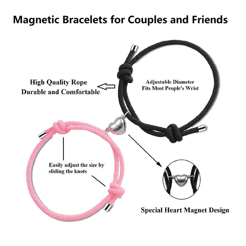 Magnetic Couple Red String Bracelets | Protection & Strength