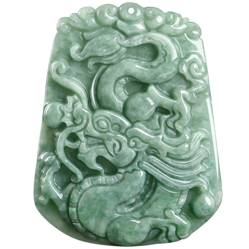 Jade Dragon Strength Necklace 50cm Pendant for Protection