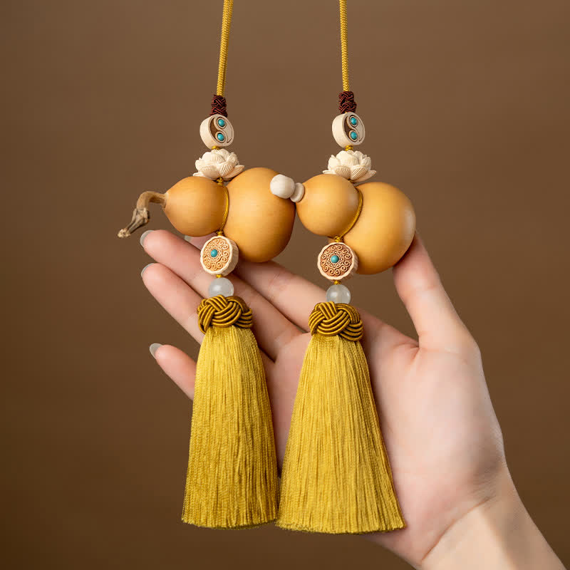 Lotus Feng Shui Gourd Tassels Car Hanging Charm