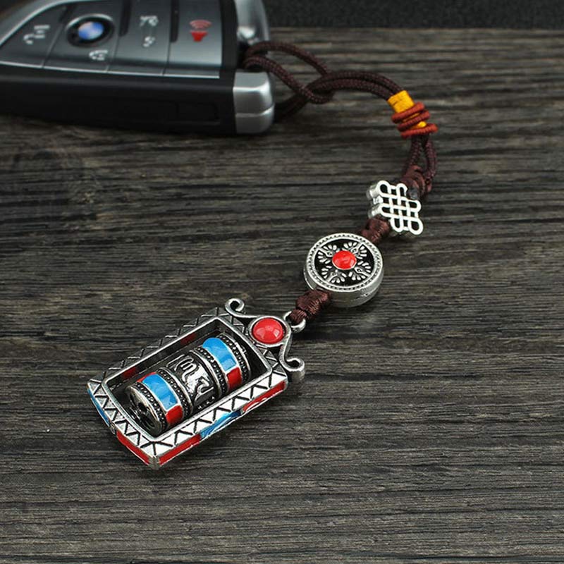 Om Mani Padme Hum Prayer Wheel Keychain | Spiritual Decoration