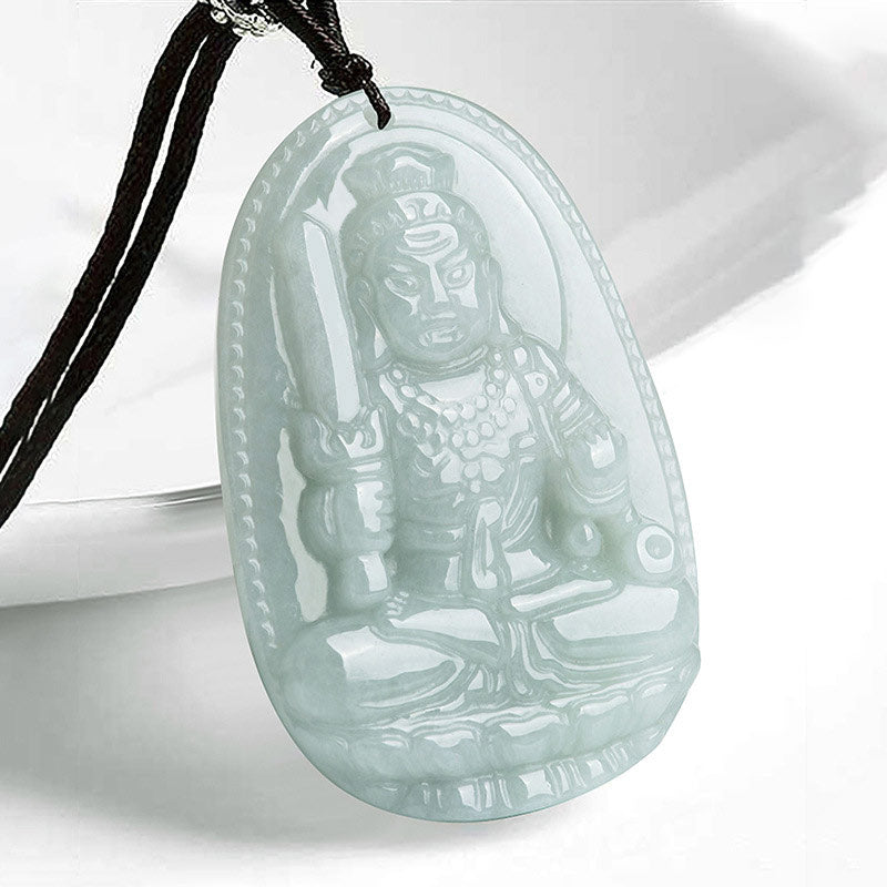 Chinese Zodiac Jade Necklace with Wealth Buddha Pendant