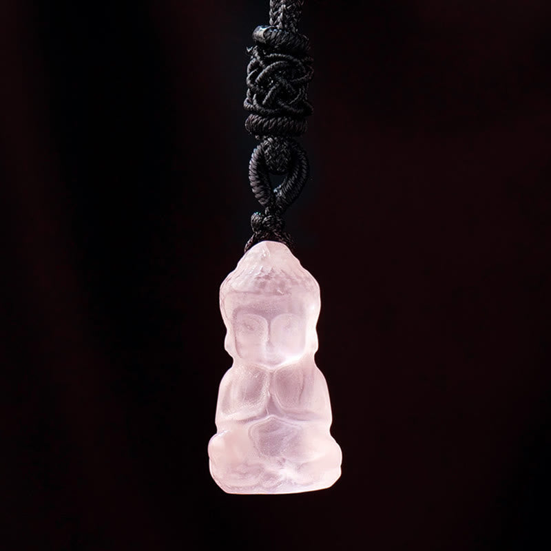 Amethyst Chakra Healing Buddha Necklace Pendant 1.4cm x 2.6cm