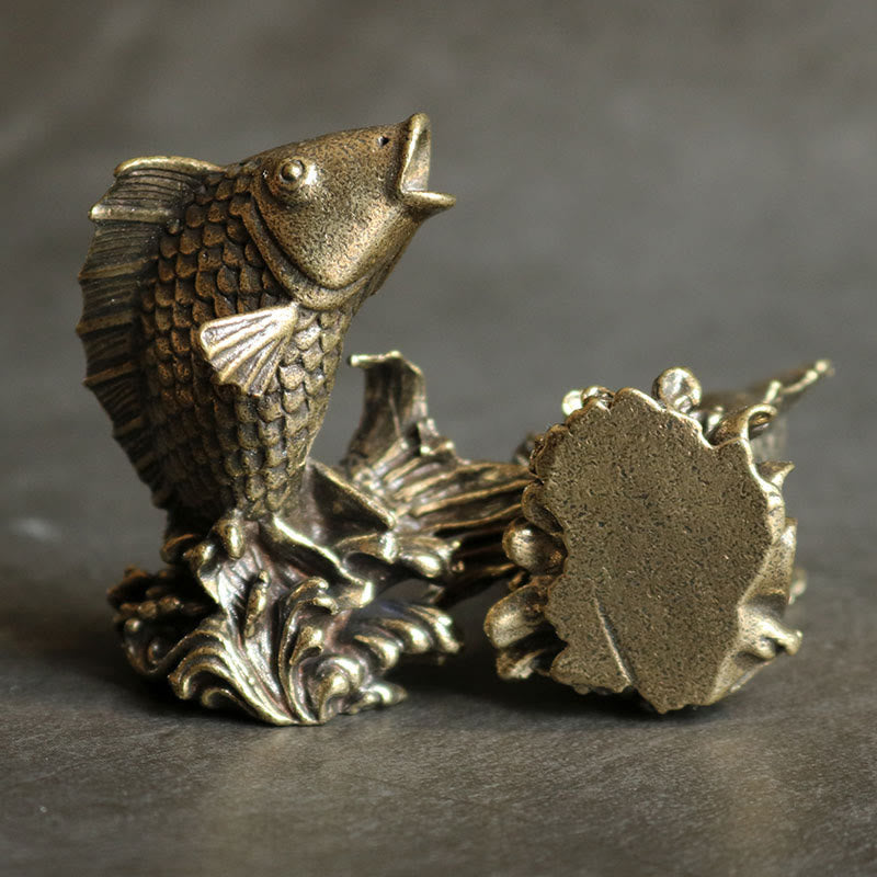 Handmade Koi Fish Copper Decoration for Luck & Prosperity