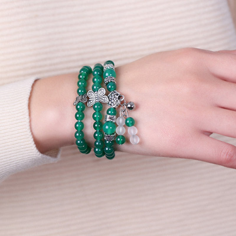 6mm Green Agate Butterfly Support Bracelet