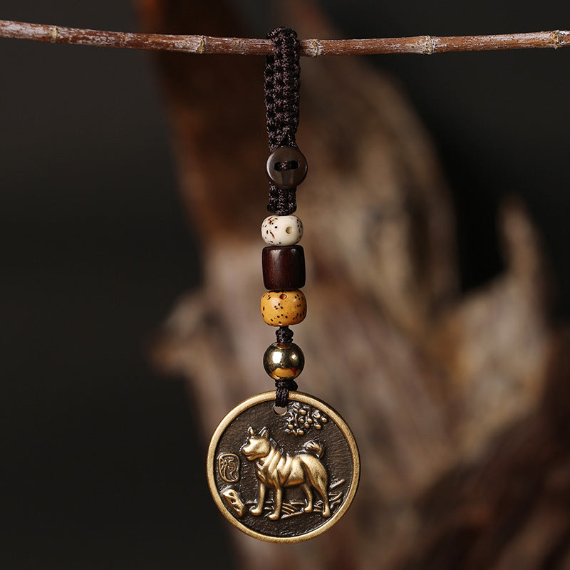Copper Chinese Zodiac Keychain for Luck & Balance
