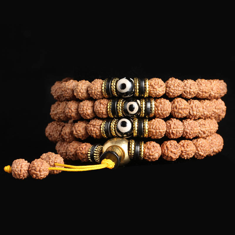 108 Beads Bodhi Seed Mala Bracelet for Meditation & Luck