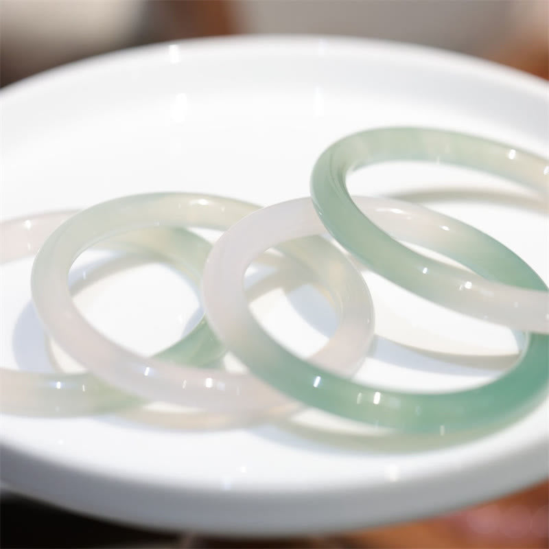 54mm Chalcedony Cuff Bracelet Bangle for Positive Energy