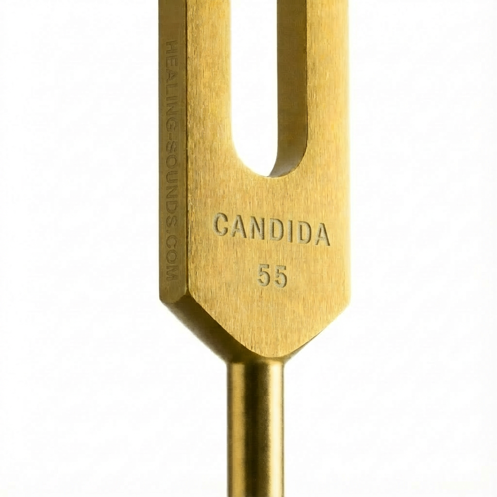 55 Hz Candida Tuning Fork Gold with Pouch
