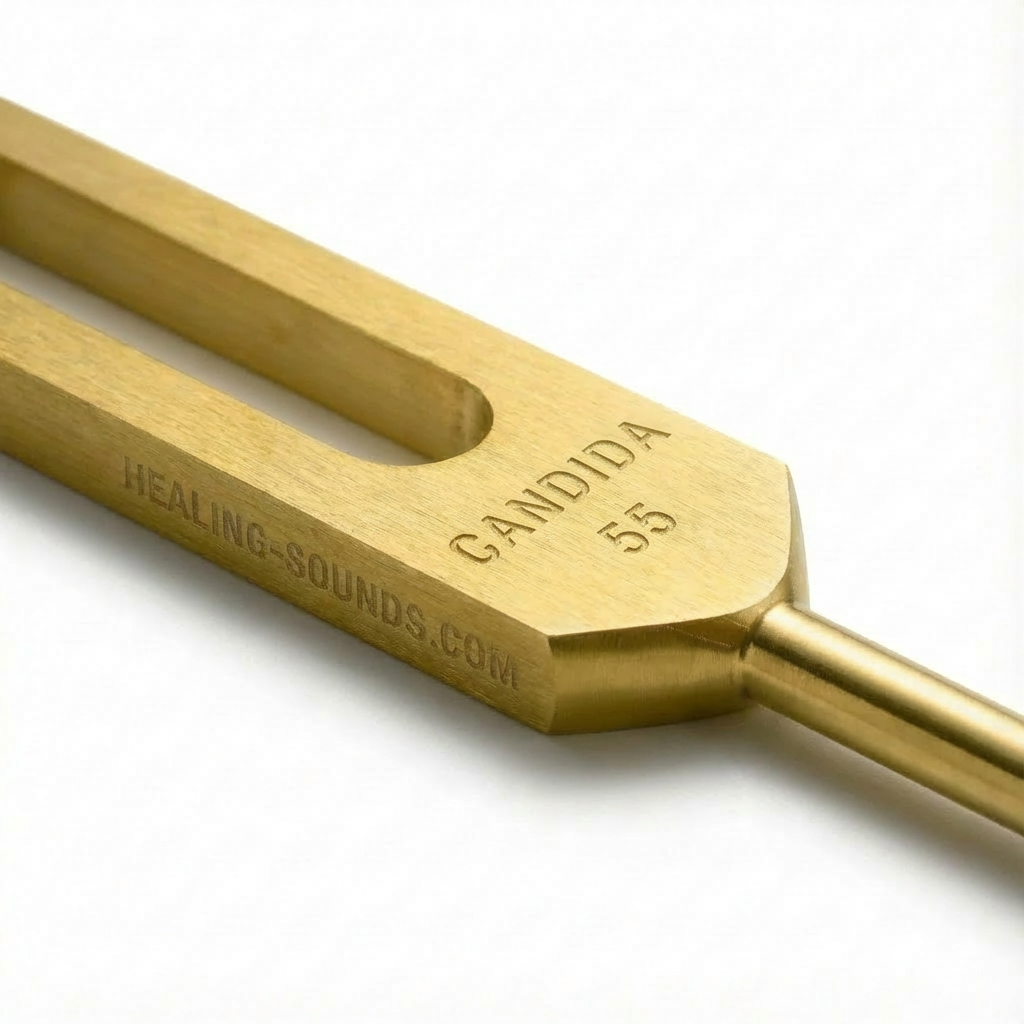 55 Hz Candida Tuning Fork Gold with Pouch