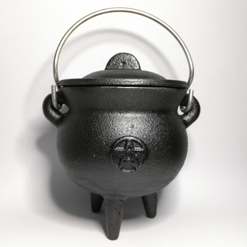 Cast Iron Triple Moon Cauldron for Meditation Rituals