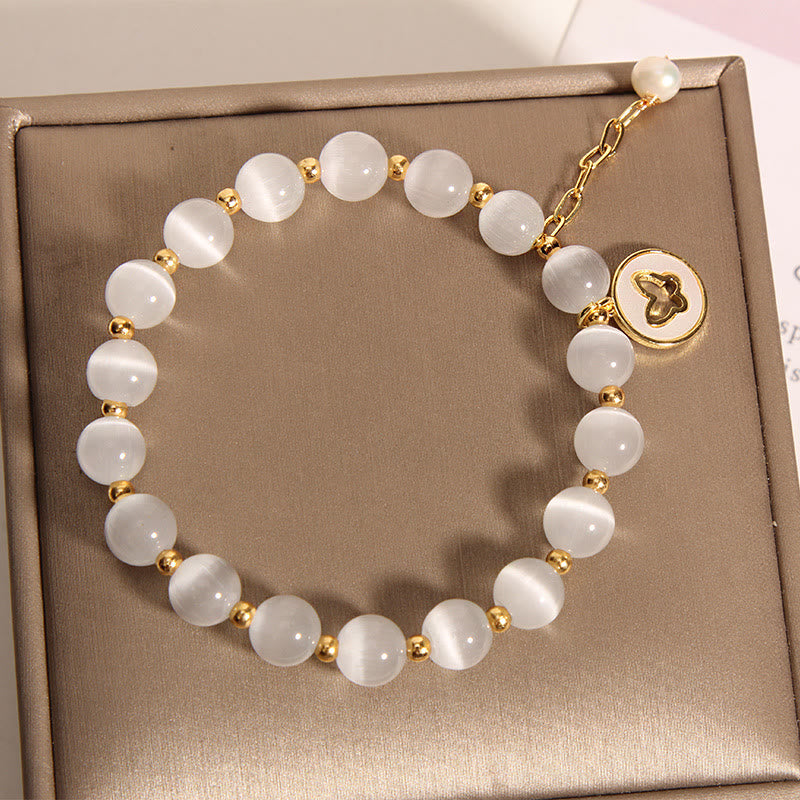 Cat's Eye Butterfly Charm Spiritual Bracelet for Peace & Love