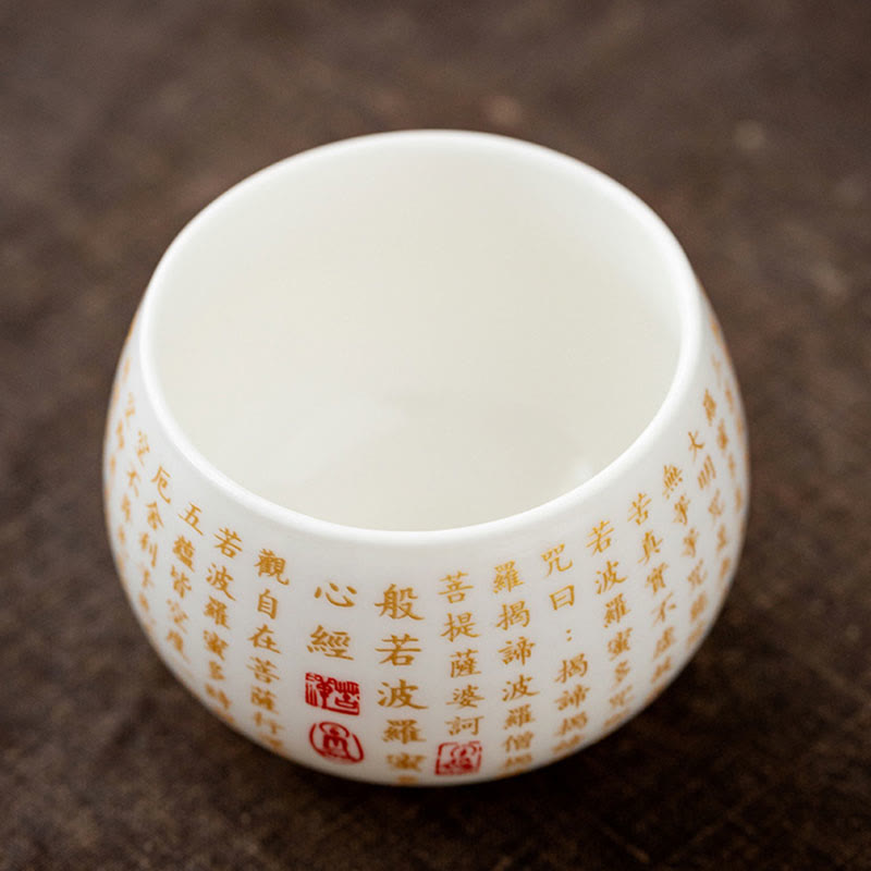 Fu Character Ceramic Gaiwan 150ml Meditation Tea Set