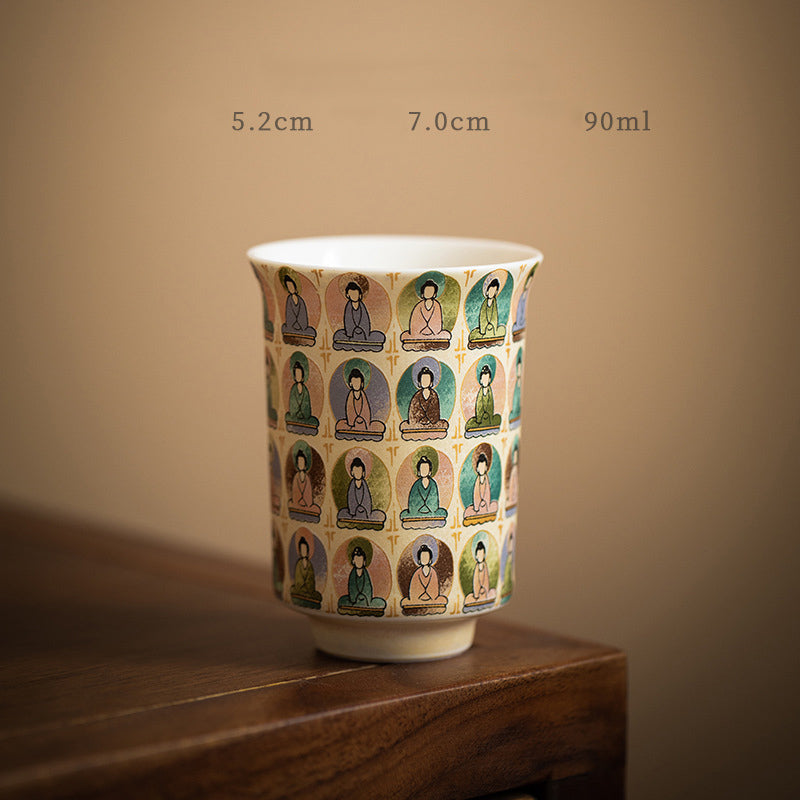 Dunhuang Ceramic Gaiwan with Thousand Buddhas & Lid 150ml