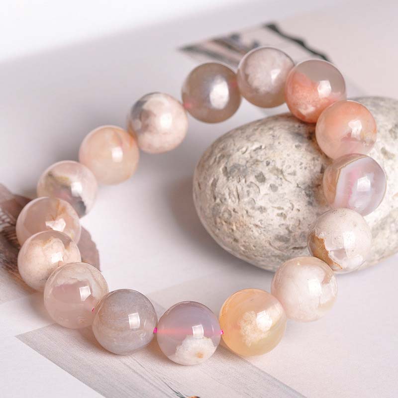 Sakura Agate Bracelet 8mm for Peace & New Beginnings