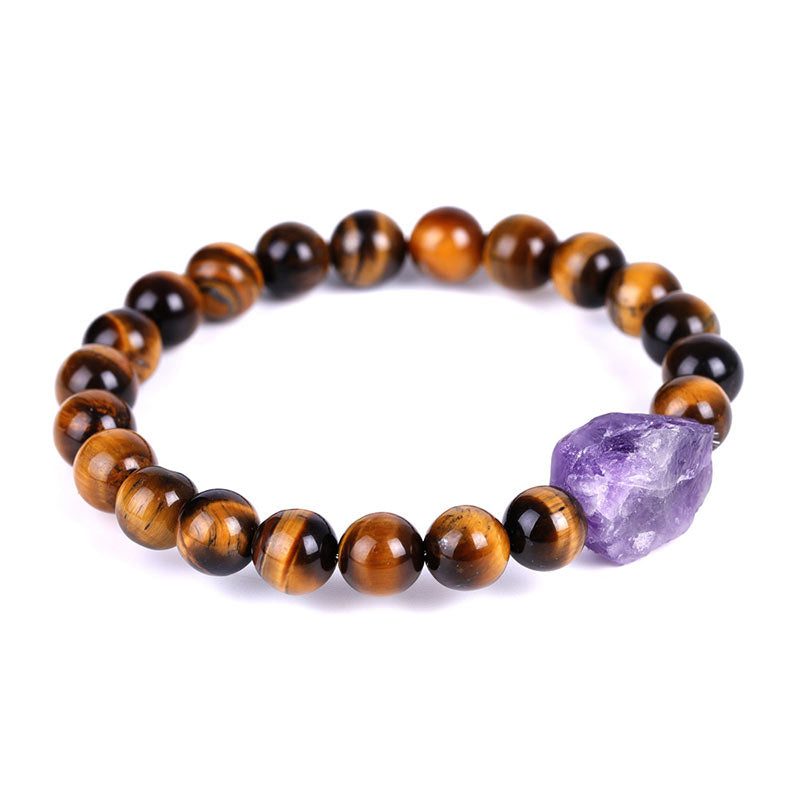 8mm Tiger Eye Amethyst Balance Bracelet