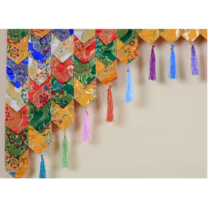 Tibetan Five Colors Prayer Altar Curtain Fabric 100x60cm