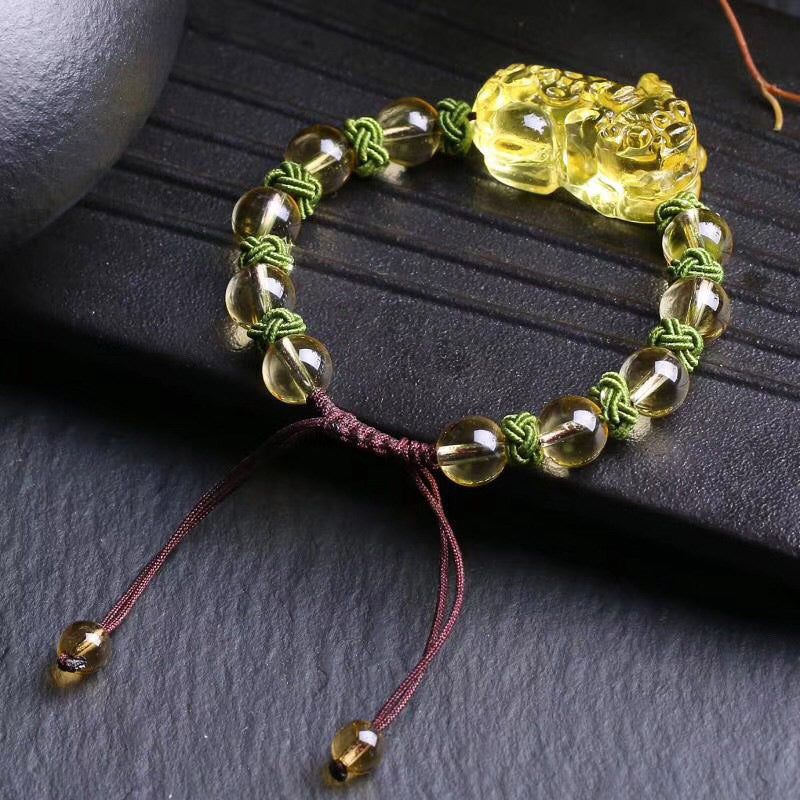 8mm Citrine Pixiu Wealth Protection Bracelet