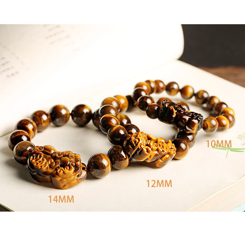 10mm Tiger Eye Wealth Bracelet for Protection & Luck