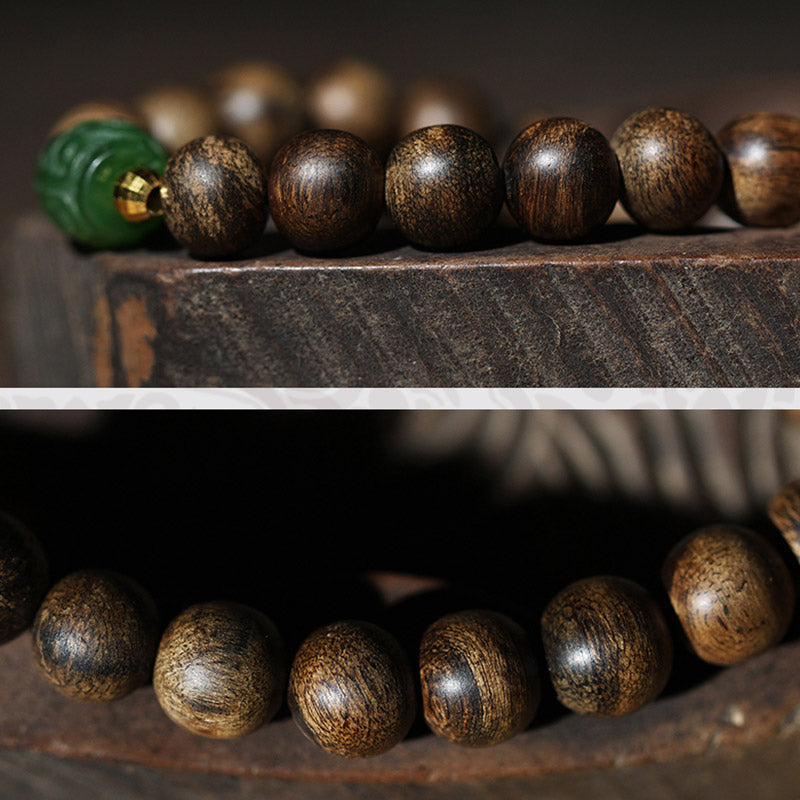 8mm Brunei Agarwood Lotus Peace & Strength Bracelet