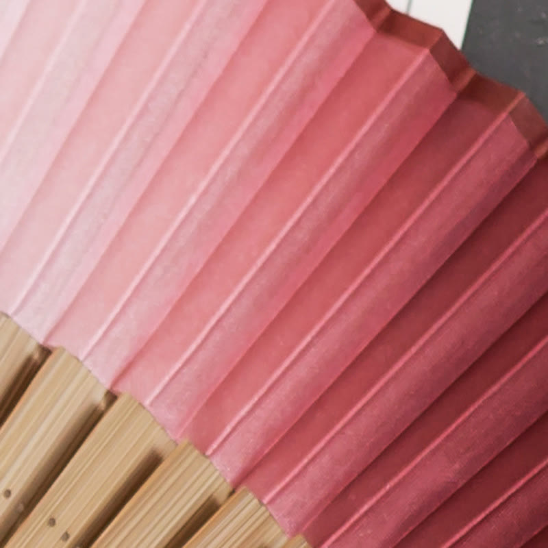 Handheld Gradient Bamboo Folding Fan for Spiritual Decor