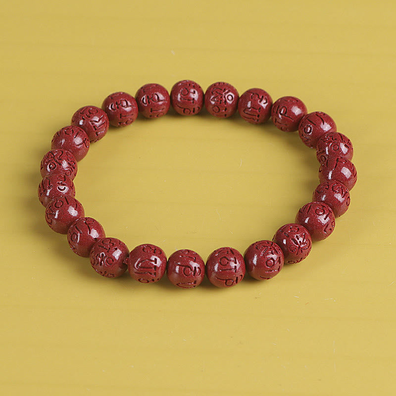 8mm Natural Double Pixiu Cinnabar Wealth Bracelet