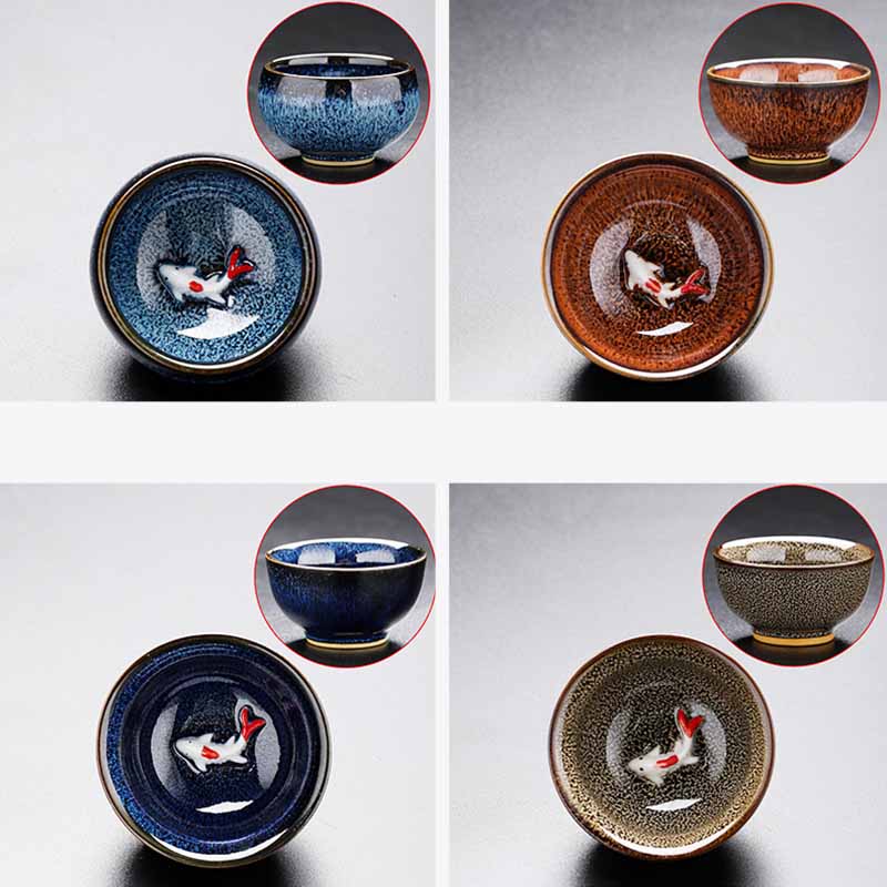 Small Koi Fish Kiln Change Jianzhan Ceramic Tea Cup 60ml