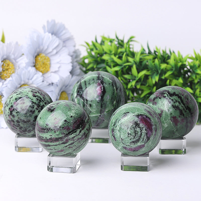 55mm Ruby in Zoisite Crystal Healing Sphere