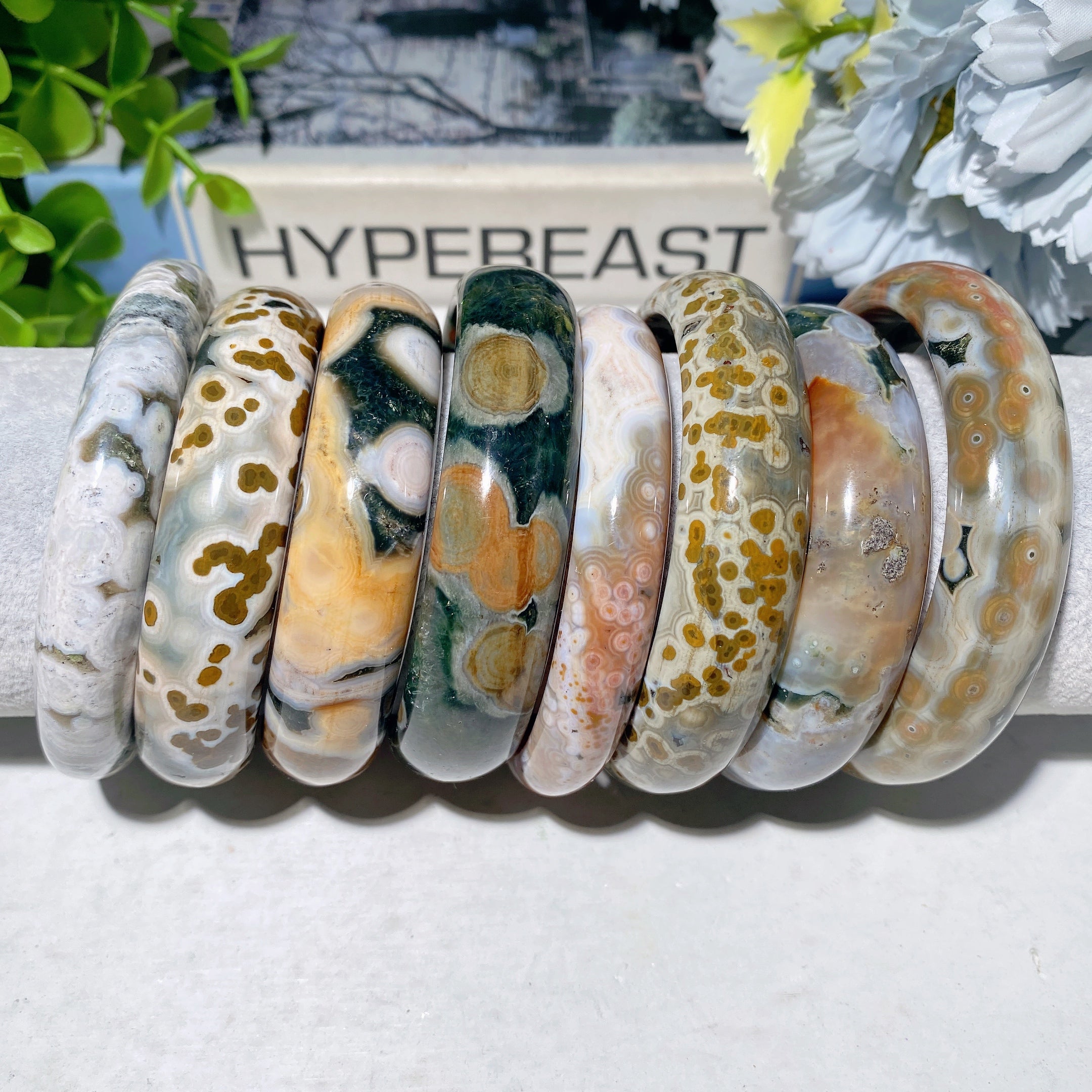 56-59mm Ocean Jasper Agate Healing Bracelet for Meditation