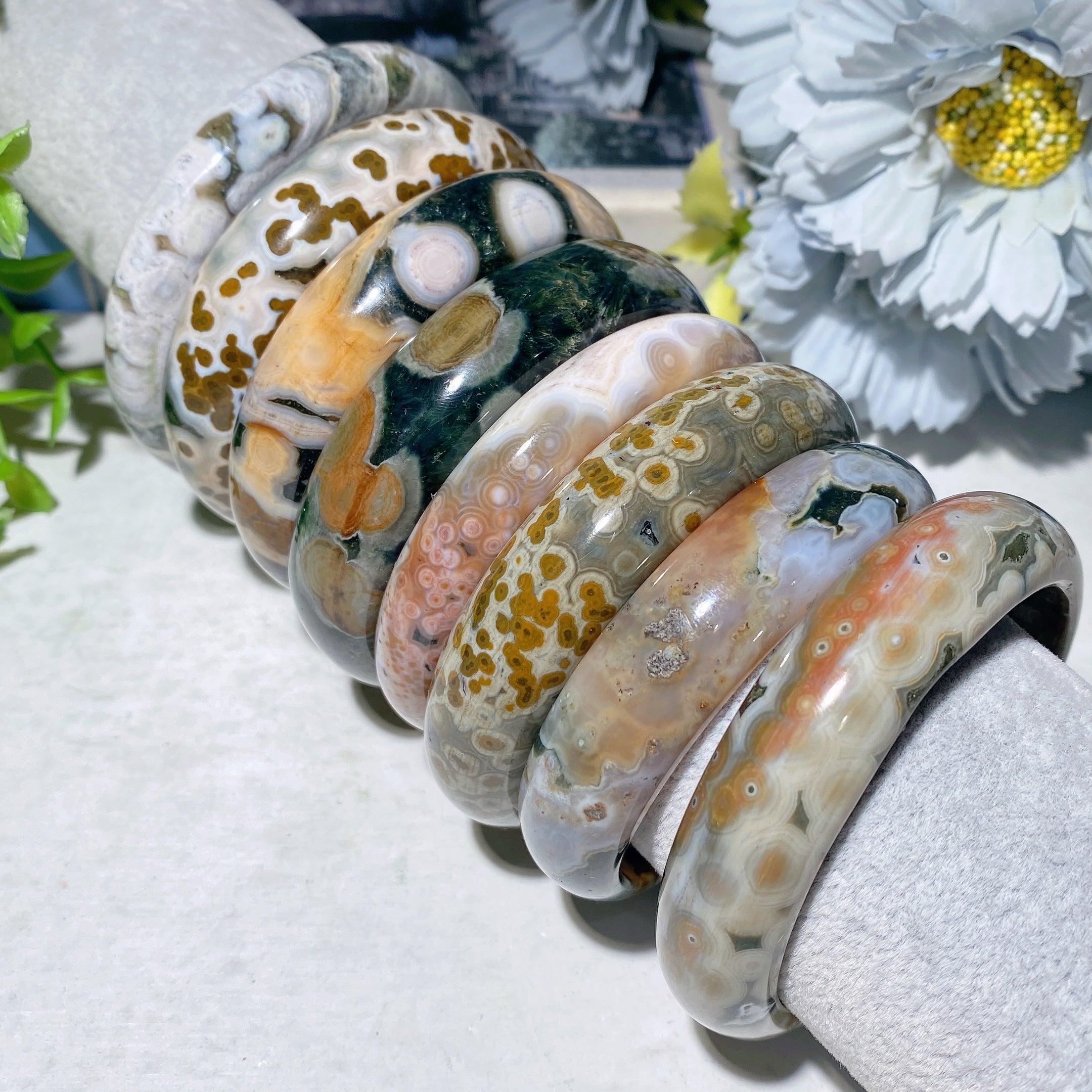 56-59mm Ocean Jasper Agate Healing Bracelet for Meditation