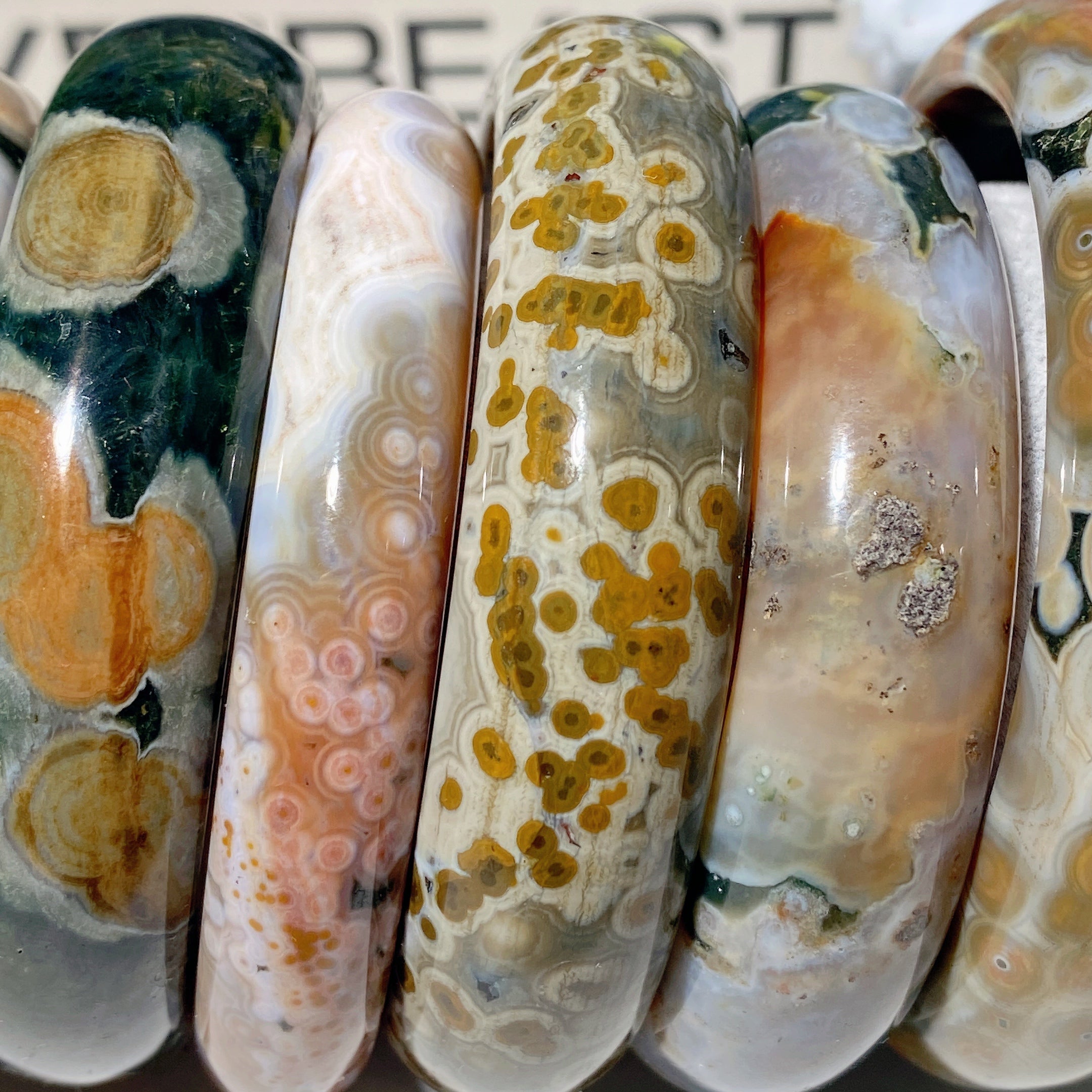 56-59mm Ocean Jasper Agate Healing Bracelet for Meditation
