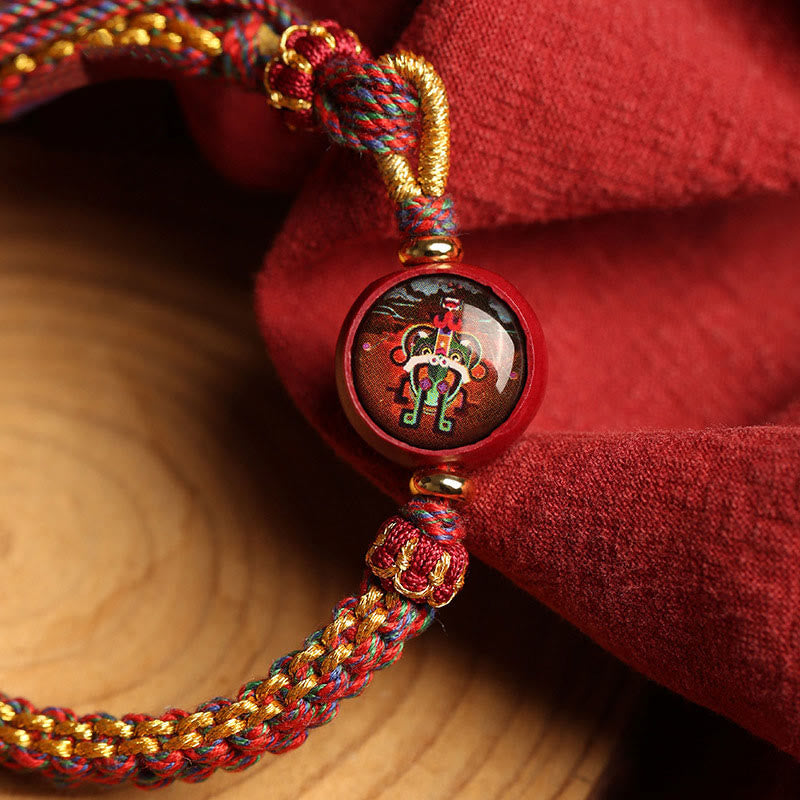 Colorful Rope Cinnabar Thangka Blessing Bracelet