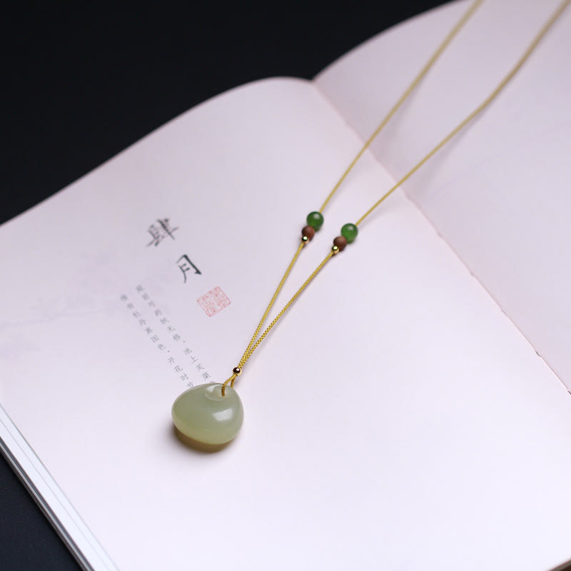 Hetian Jade Prosperity Pendant Necklace | Small Bag Design