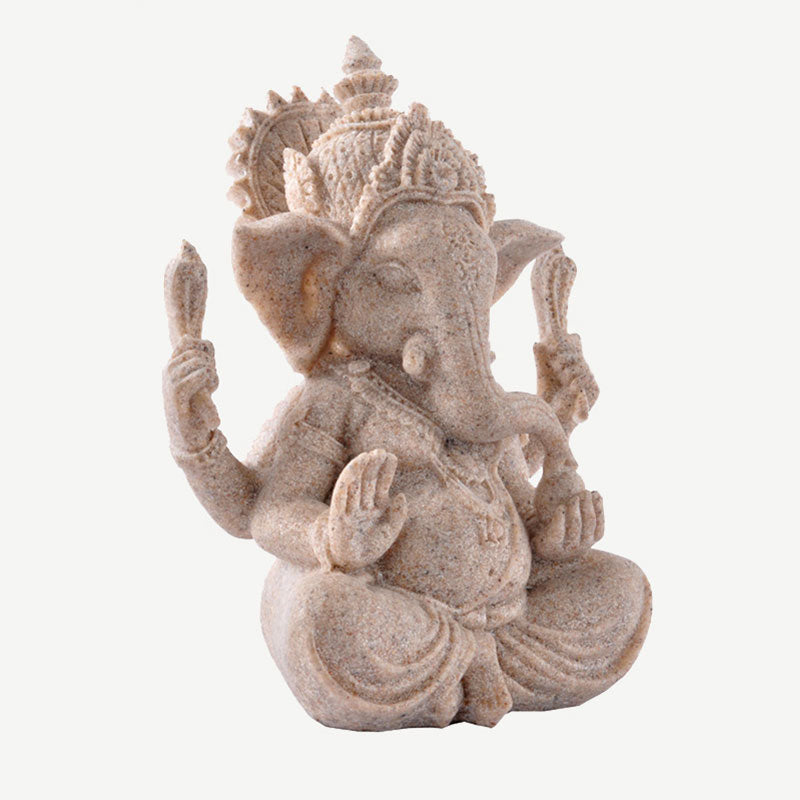 Ganesh Statue for Home | Resin Elephant God Decor 8.26IN
