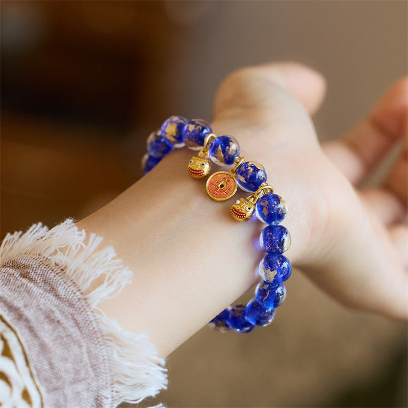 10mm Liuli Glass Fortune Bracelet For Good Luck Charm